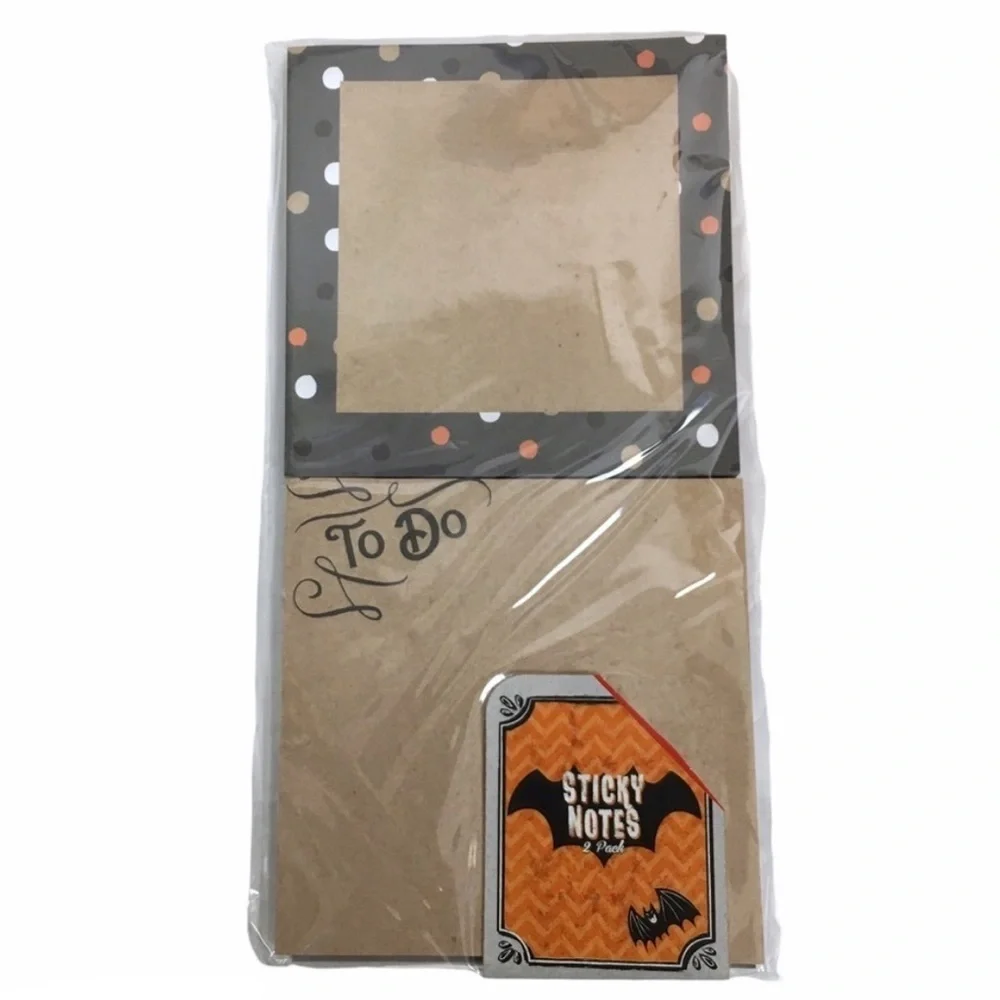 Halloween Planner Stationery Kit Set List Pad Sticky Notes Kraft Paper Dots